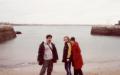 Anyone for a swim?  The coast near Dublin.  That's Jamie and Julie standing with Holly in the cold.