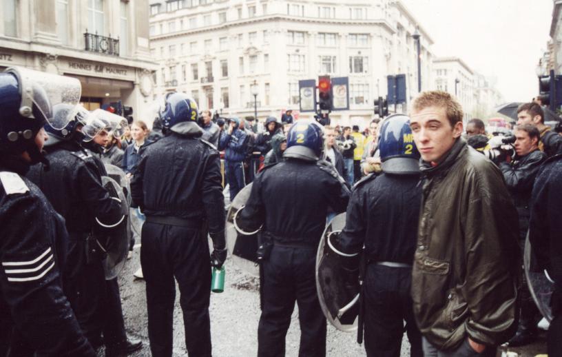 The cops were ready with their nice peaceful-protestinating gas.