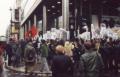 Protesters outside New Zealand House.