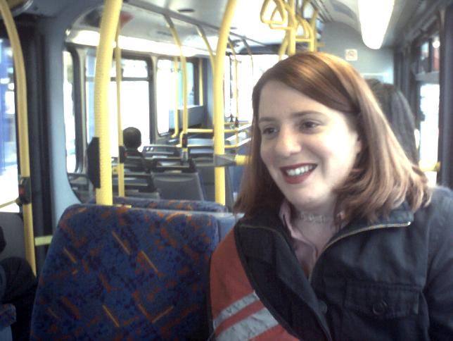 Holly on the bus