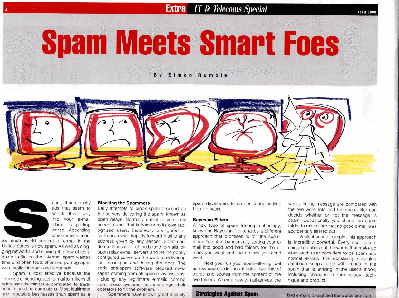 Article on spam I wrote for the IT and Telecoms Special of the Moscow Times