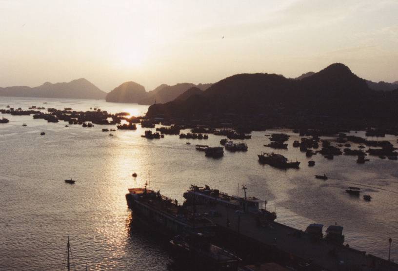 The harbour on Cat Ba Island from our hotel balcony.