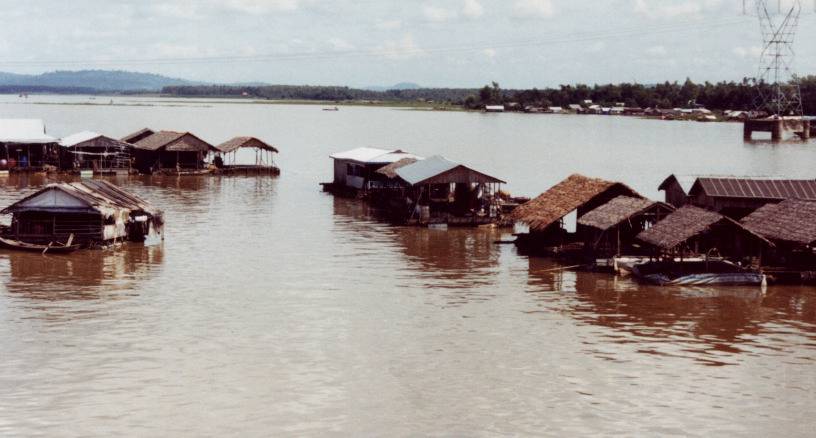 A stop on the bus ride to Dalat.  This isn't flooding, the houses are built over this lake.