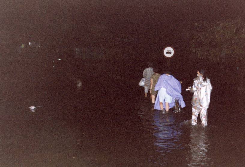 Here are some people crossing the bridge.