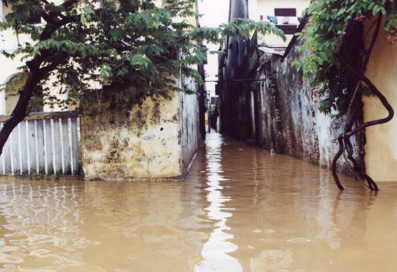 We went on a boat ride through the flooded streets.