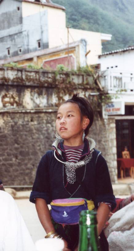 A girl in the main street trying to sell us things.